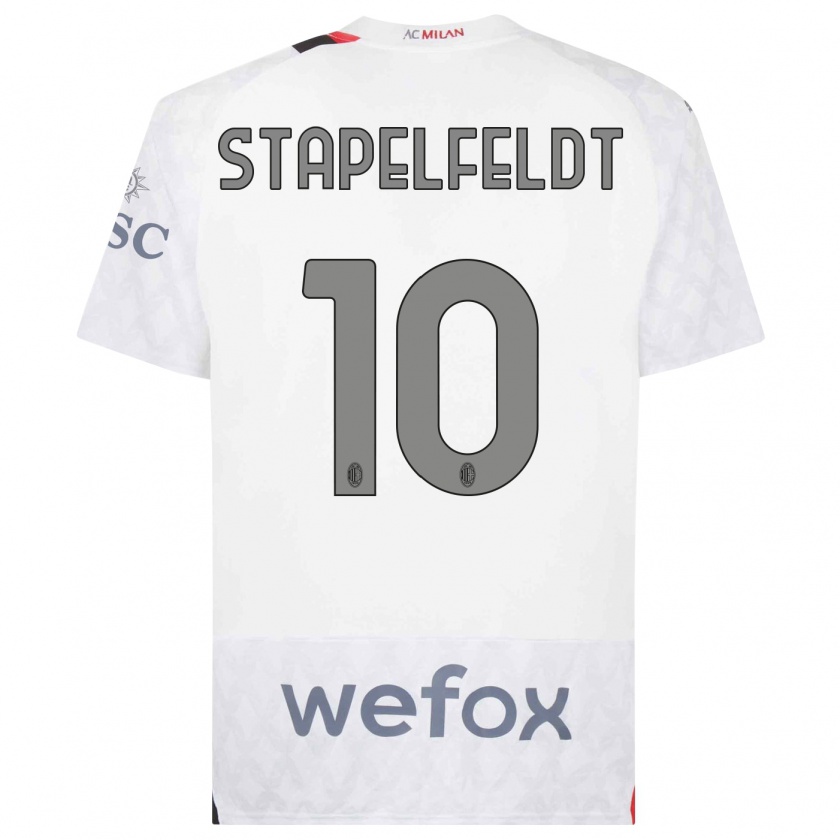 Kandiny Niño Camiseta Nina Stapelfeldt #10 Blanco 2ª Equipación 2023/24 La Camisa