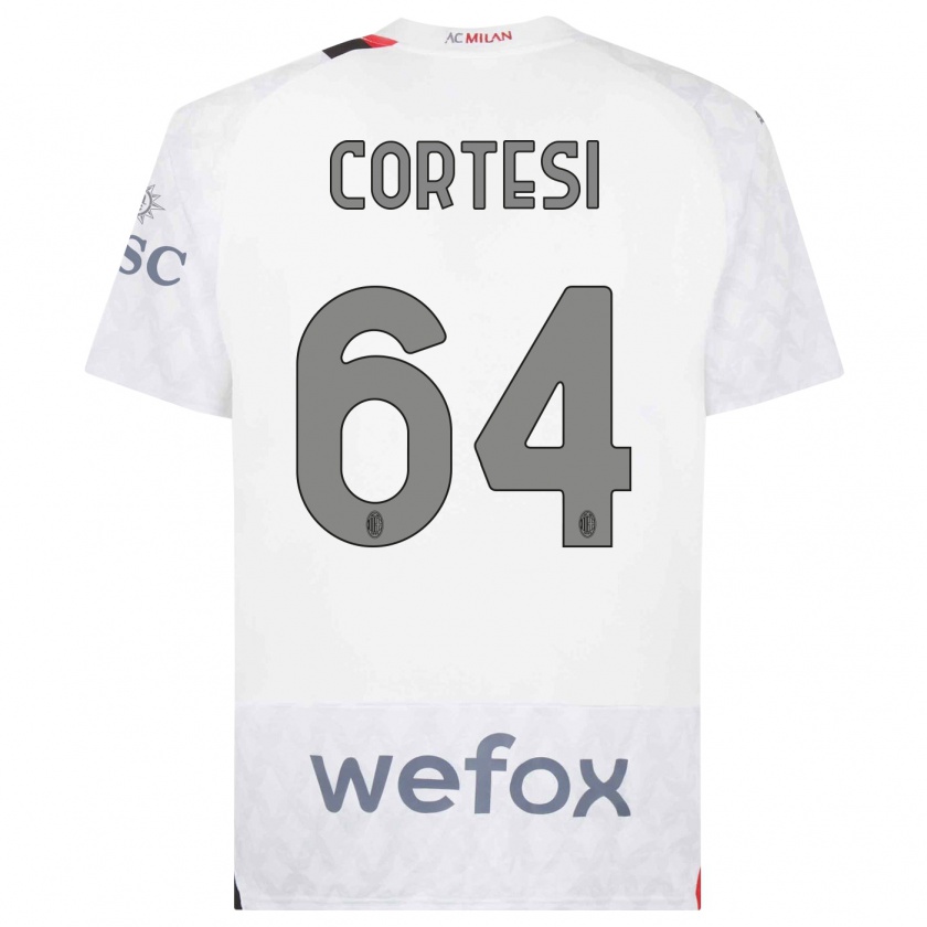 Kandiny Bambino Maglia Selena Cortesi #64 Bianco Kit Gara Away 2023/24 Maglietta