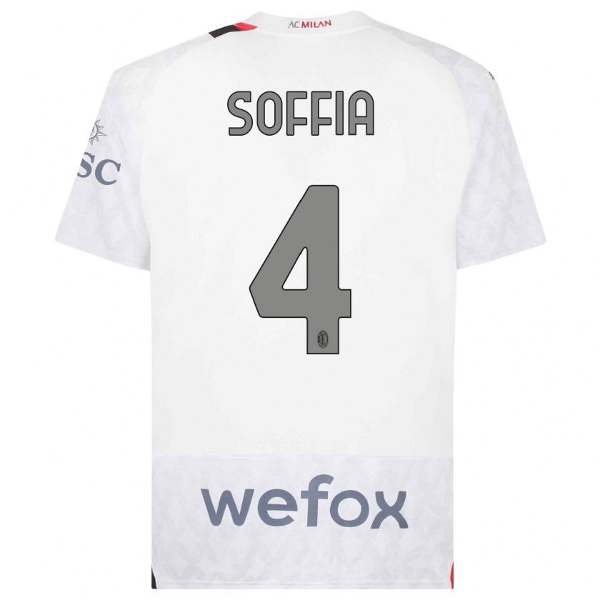 Kandiny Bambino Maglia Angelica Soffia #4 Bianco Kit Gara Away 2023/24 Maglietta