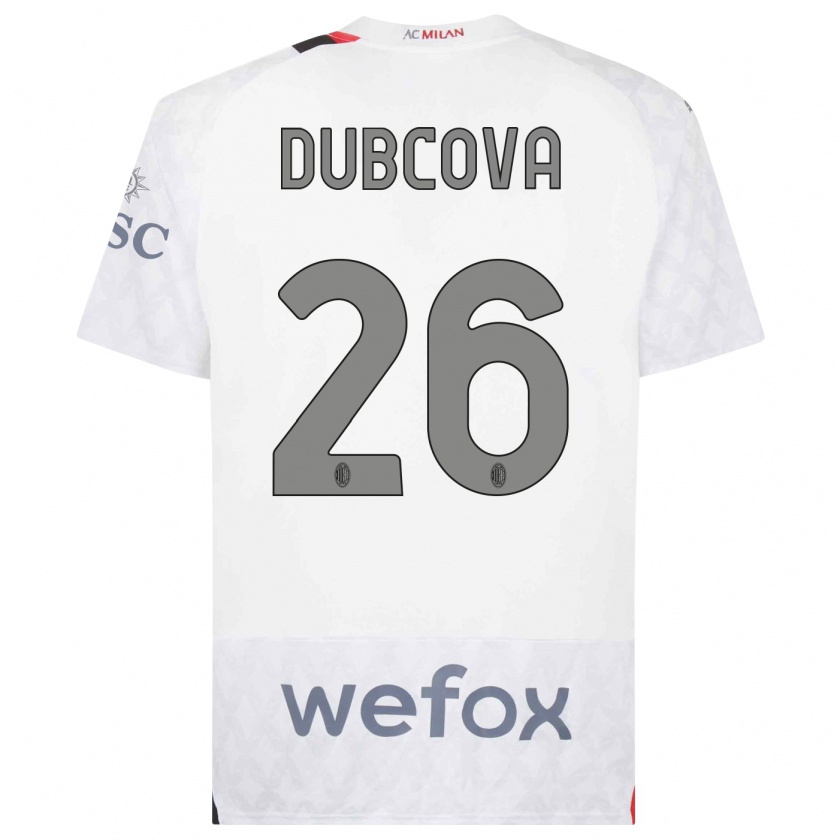 Kandiny Kinderen Michaela Dubcova #26 Wit Uitshirt Uittenue 2023/24 T-Shirt België