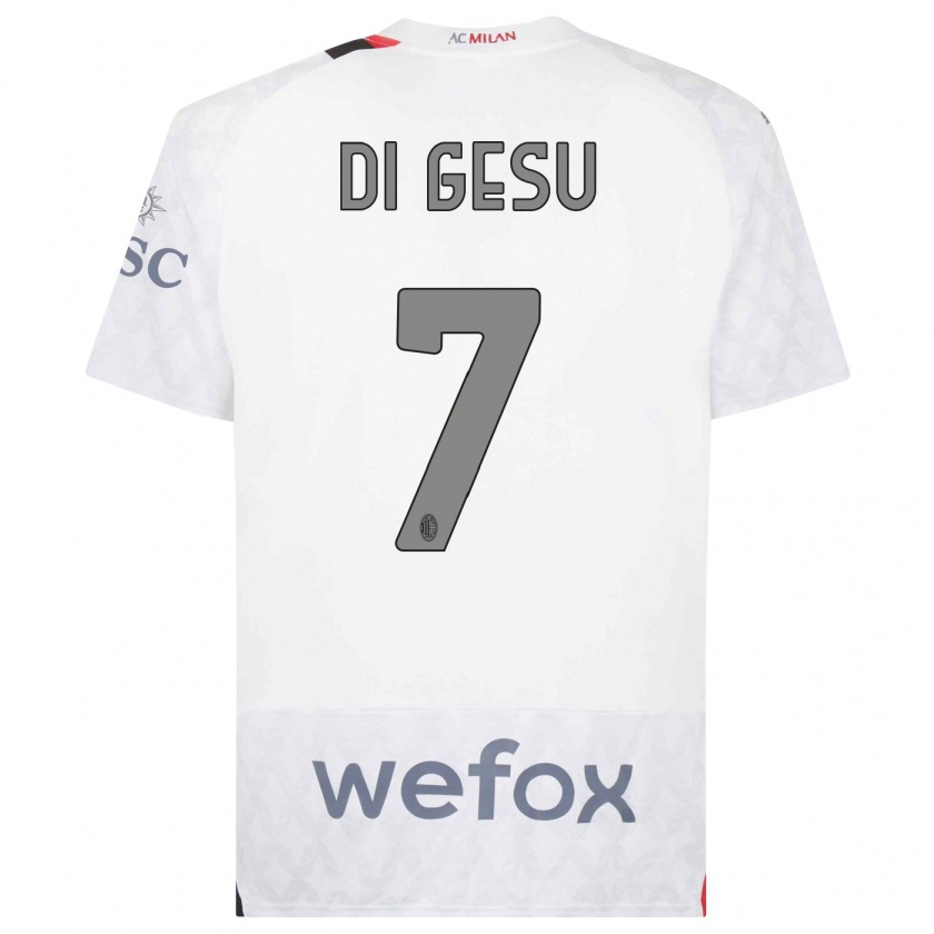 Kandiny Bambino Maglia Enrico Di Gesu #7 Bianco Kit Gara Away 2023/24 Maglietta