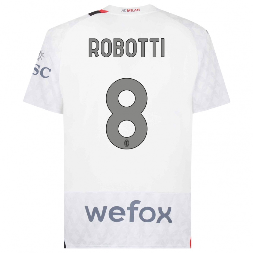 Kandiny Niño Camiseta Giovanni Robotti #8 Blanco 2ª Equipación 2023/24 La Camisa