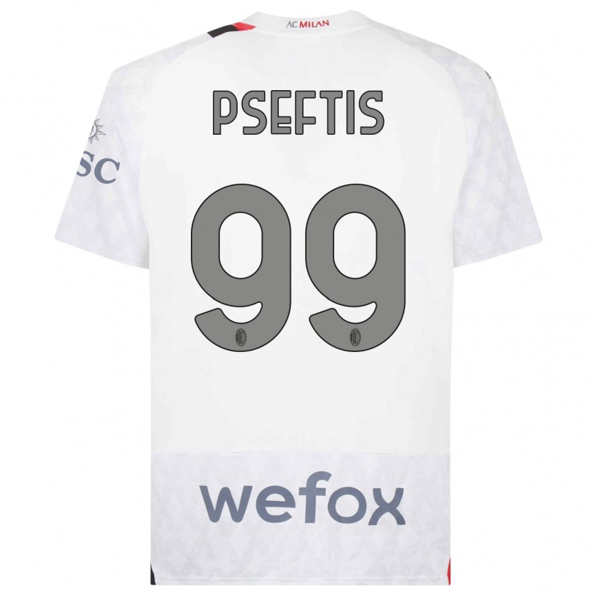 Kandiny Bambino Maglia Fotios Pseftis #99 Bianco Kit Gara Away 2023/24 Maglietta