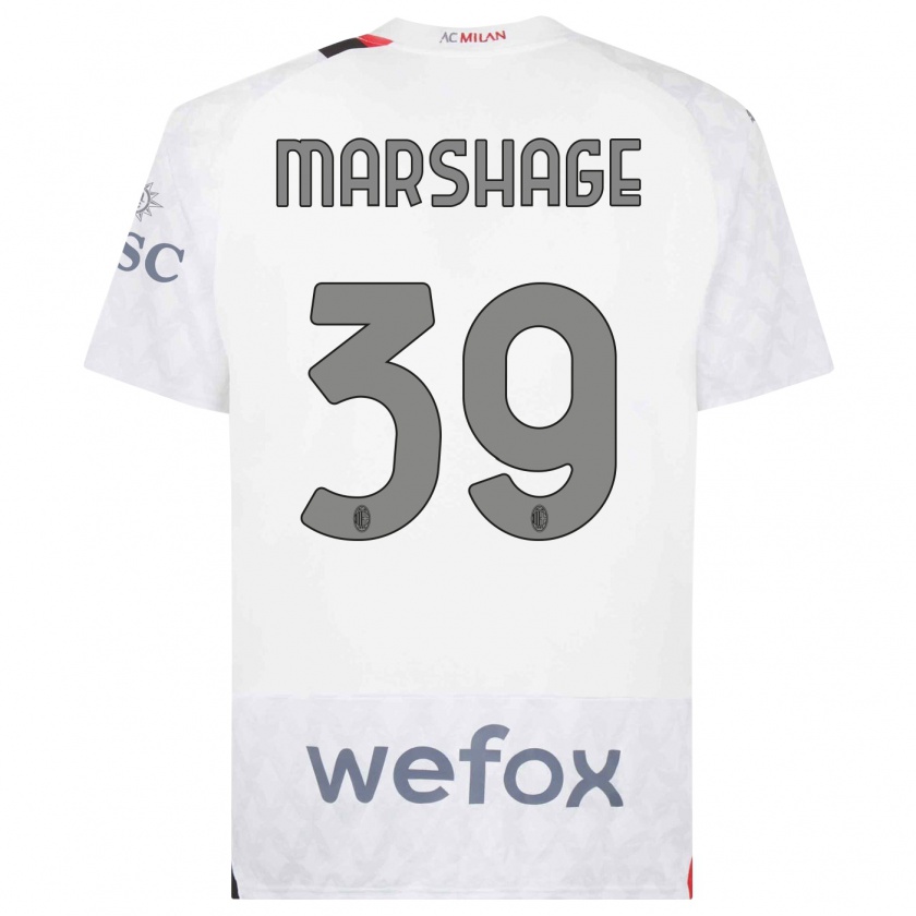 Kandiny Bambino Maglia Wilgot Marshage #39 Bianco Kit Gara Away 2023/24 Maglietta