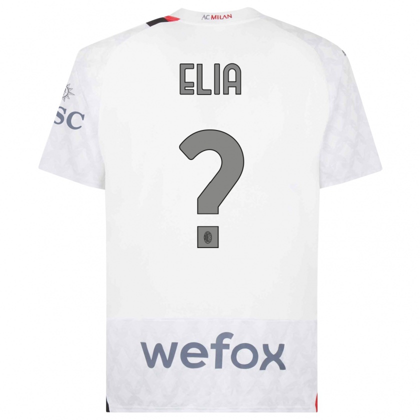 Kandiny Bambino Maglia Emanuele Elia #0 Bianco Kit Gara Away 2023/24 Maglietta