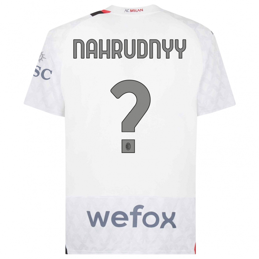 Kandiny Bambino Maglia Vladislav Nahrudnyy #0 Bianco Kit Gara Away 2023/24 Maglietta