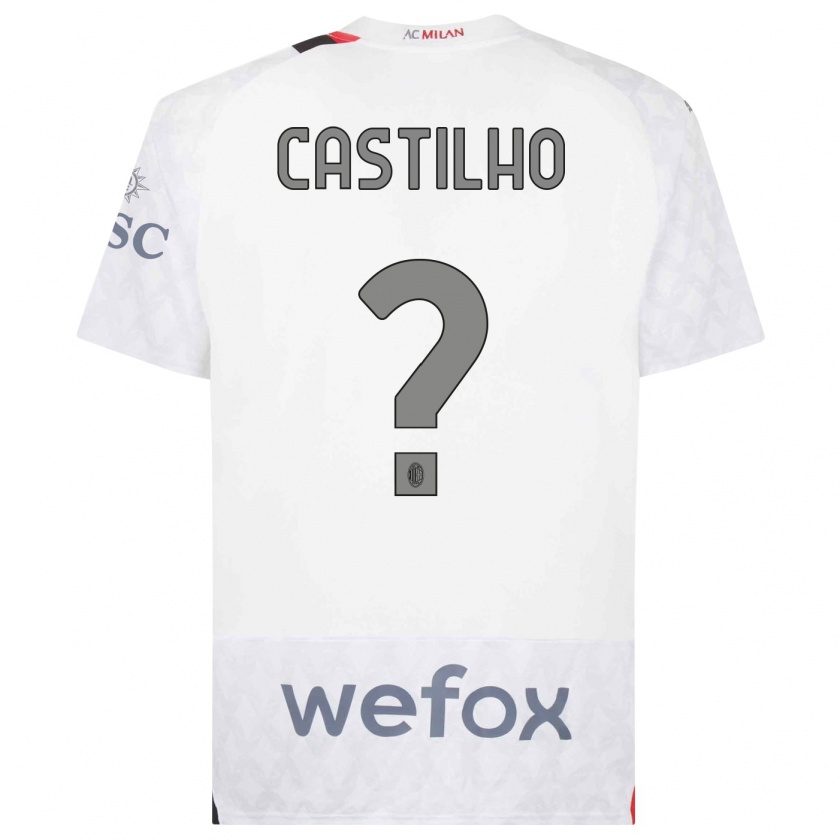 Kandiny Bambino Maglia Estevan Amaral Castilho #0 Bianco Kit Gara Away 2023/24 Maglietta