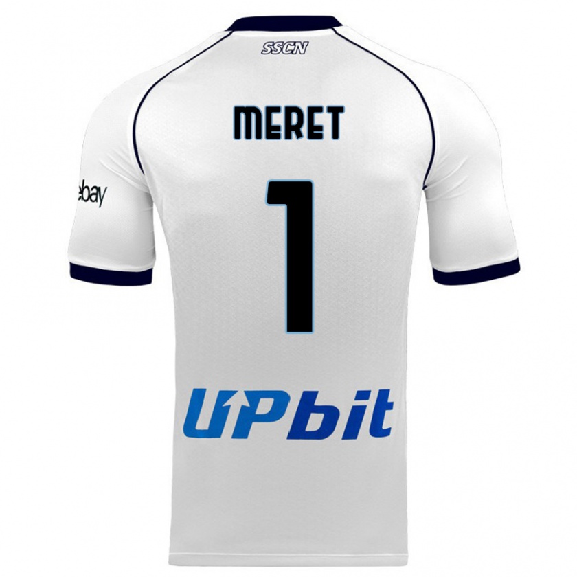 Kandiny Bambino Maglia Alex Meret #1 Bianco Kit Gara Away 2023/24 Maglietta