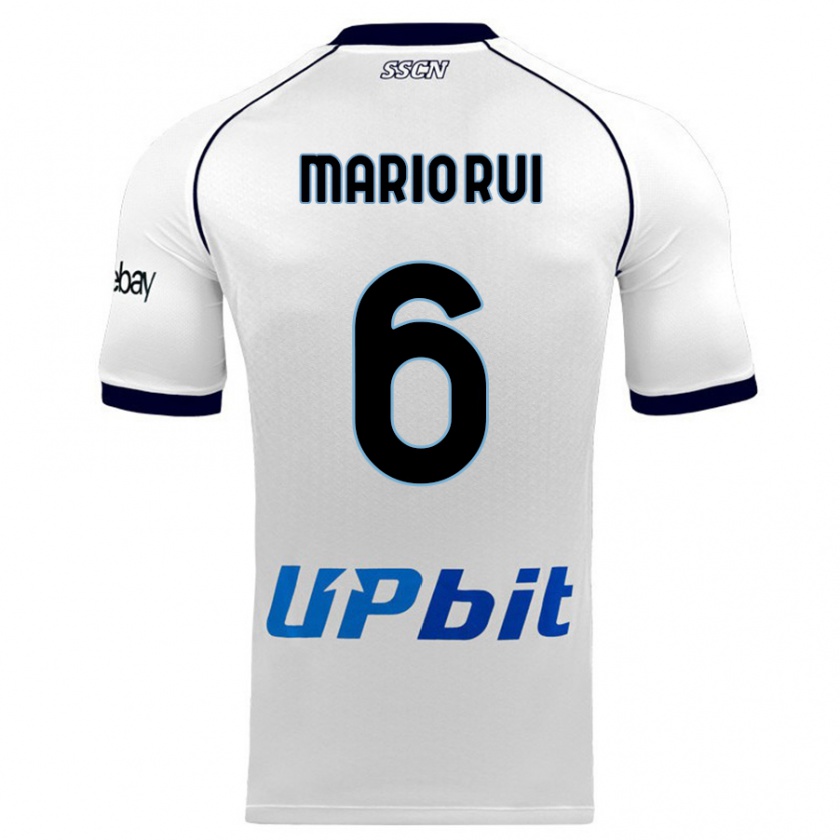 Kandiny Bambino Maglia Mário Rui #6 Bianco Kit Gara Away 2023/24 Maglietta