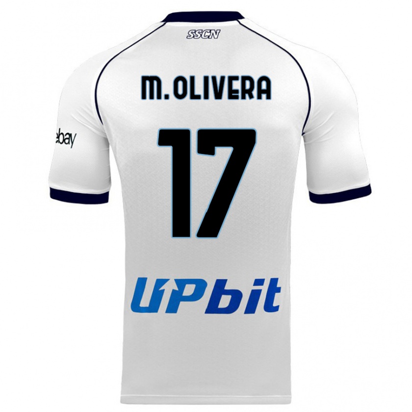 Kandiny Bambino Maglia Mathías Olivera #17 Bianco Kit Gara Away 2023/24 Maglietta