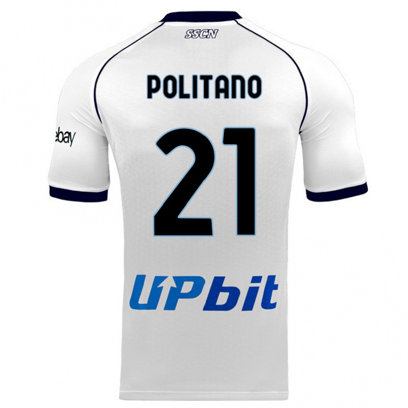 Kandiny Kinder Matteo Politano #21 Weiß Auswärtstrikot Trikot 2023/24 T-Shirt Österreich