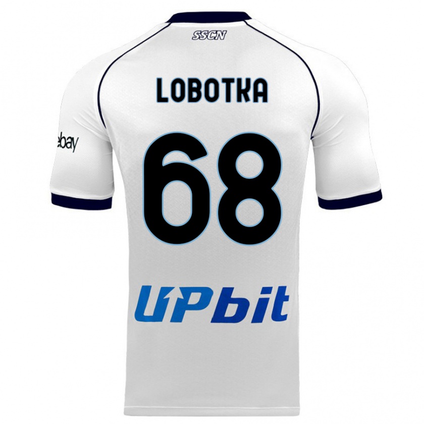 Kandiny Bambino Maglia Stanislav Lobotka #68 Bianco Kit Gara Away 2023/24 Maglietta