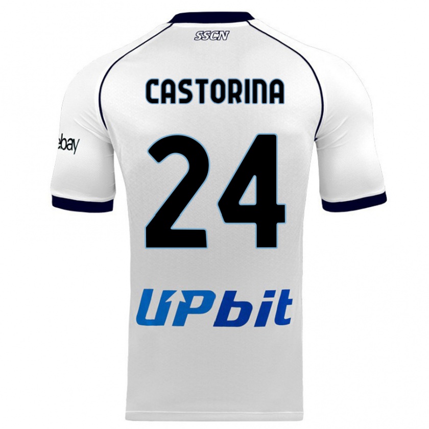 Kandiny Kinderen Alessandro Castorina #24 Wit Uitshirt Uittenue 2023/24 T-Shirt België