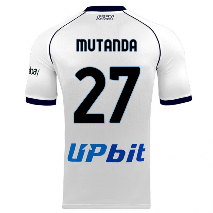 Kandiny Bambino Maglia Noah Mutanda #27 Bianco Kit Gara Away 2023/24 Maglietta