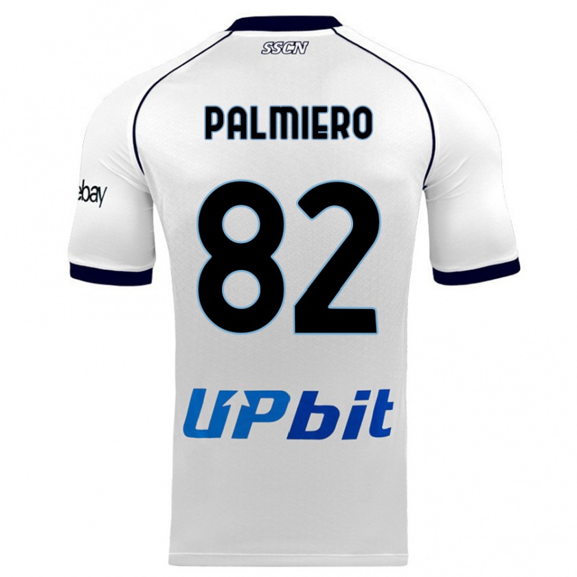 Kandiny Bambino Maglia Luca Palmiero #82 Bianco Kit Gara Away 2023/24 Maglietta