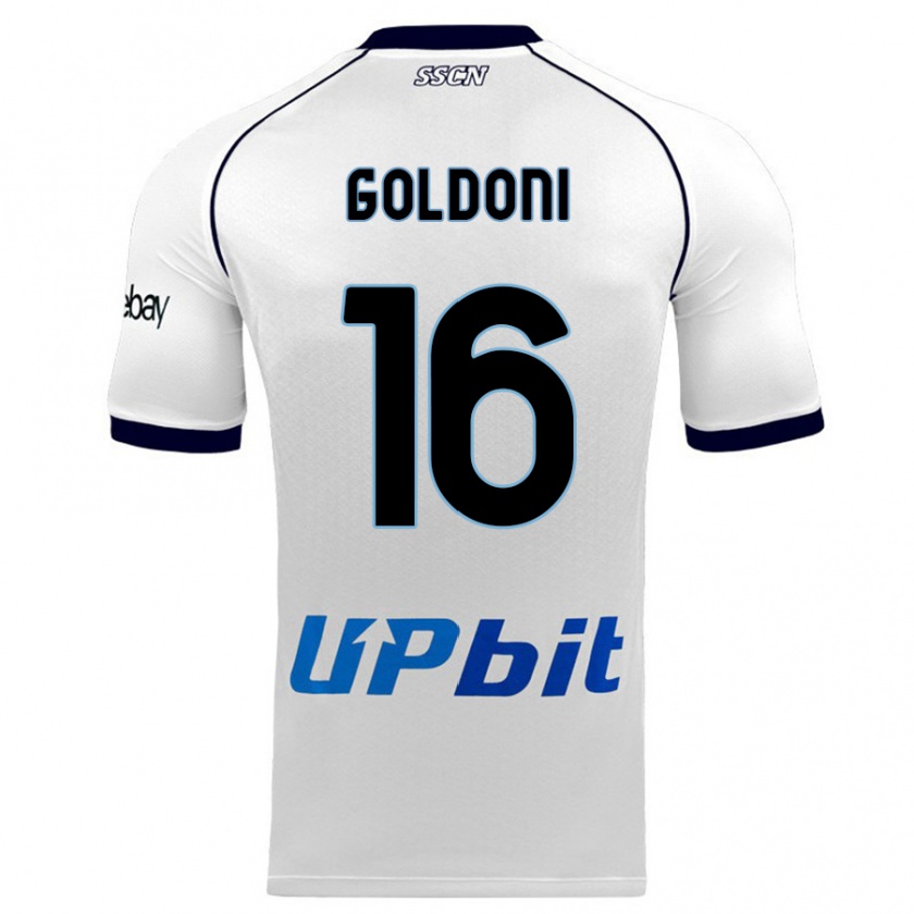 Kandiny Bambino Maglia Eleonora Goldoni #16 Bianco Kit Gara Away 2023/24 Maglietta