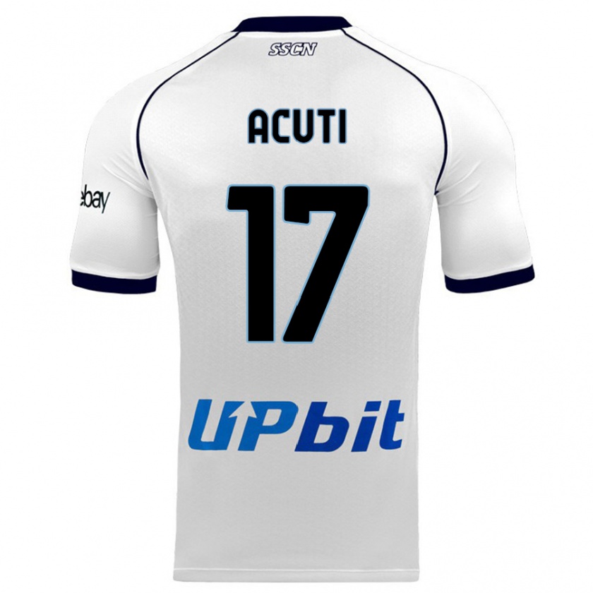 Kandiny Bambino Maglia Arianna Acuti #17 Bianco Kit Gara Away 2023/24 Maglietta