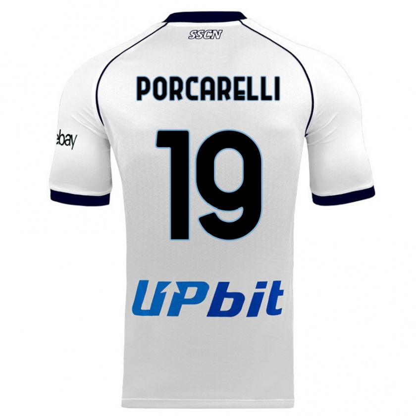 Kandiny Bambino Maglia Maddelena Porcarelli #19 Bianco Kit Gara Away 2023/24 Maglietta