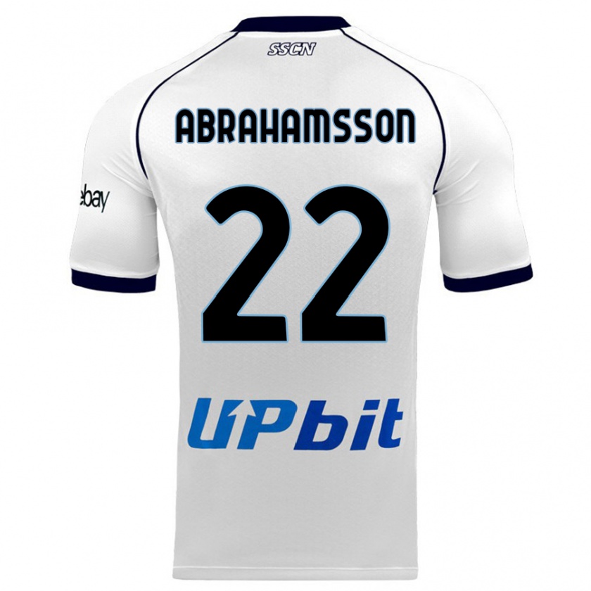 Kandiny Bambino Maglia Sejde Abrahamsson #22 Bianco Kit Gara Away 2023/24 Maglietta