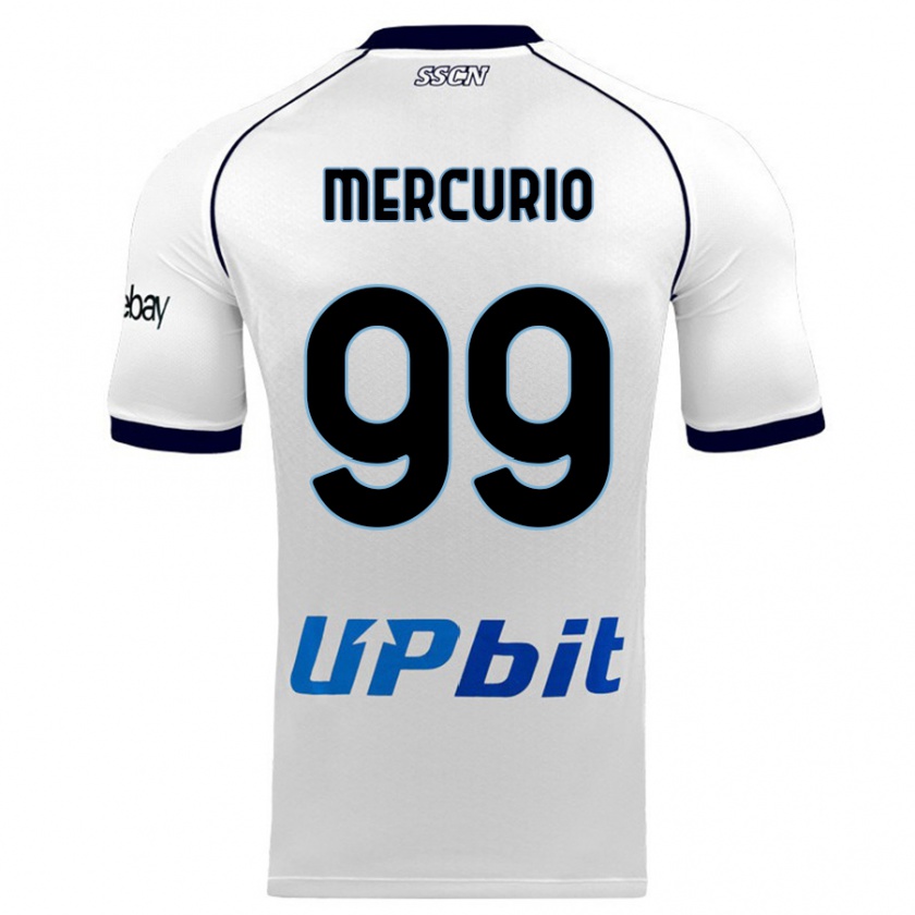 Kandiny Bambino Maglia Giovanni Mercurio #99 Bianco Kit Gara Away 2023/24 Maglietta