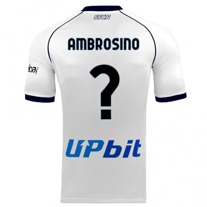 Kandiny Bambino Maglia Ambrosino #0 Bianco Kit Gara Away 2023/24 Maglietta