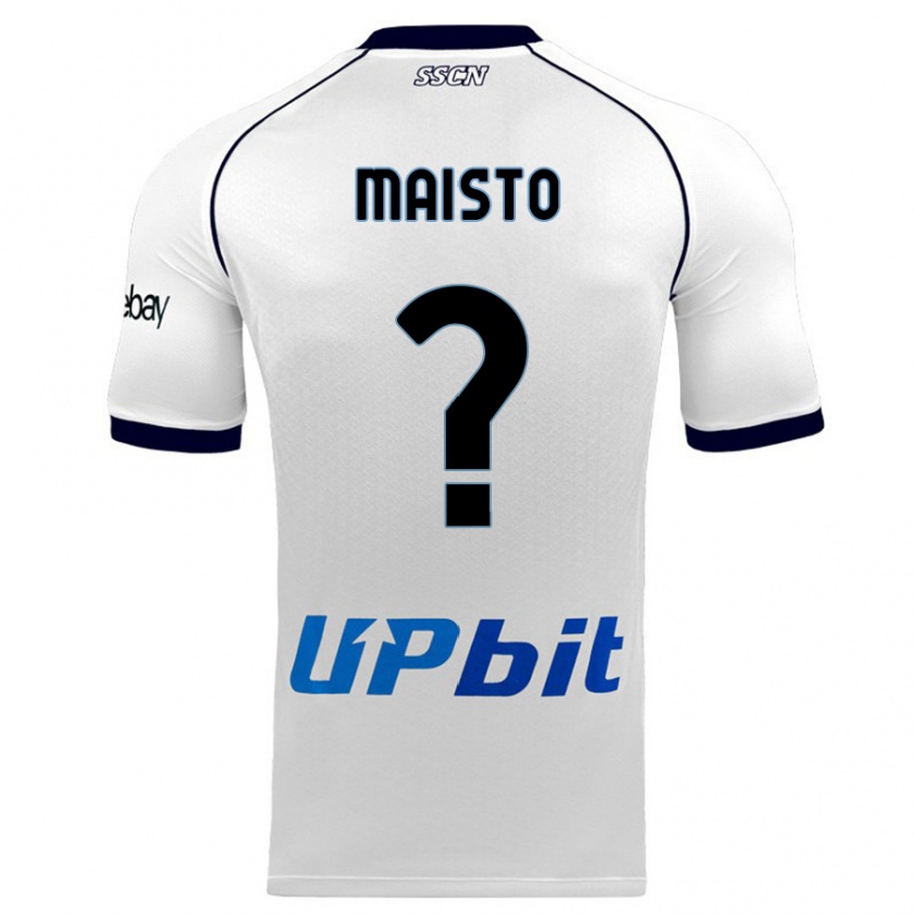 Kandiny Bambino Maglia Antonio Maisto #0 Bianco Kit Gara Away 2023/24 Maglietta