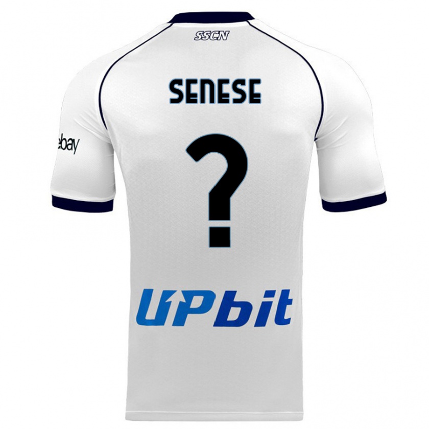 Kandiny Bambino Maglia Alberto Senese #0 Bianco Kit Gara Away 2023/24 Maglietta