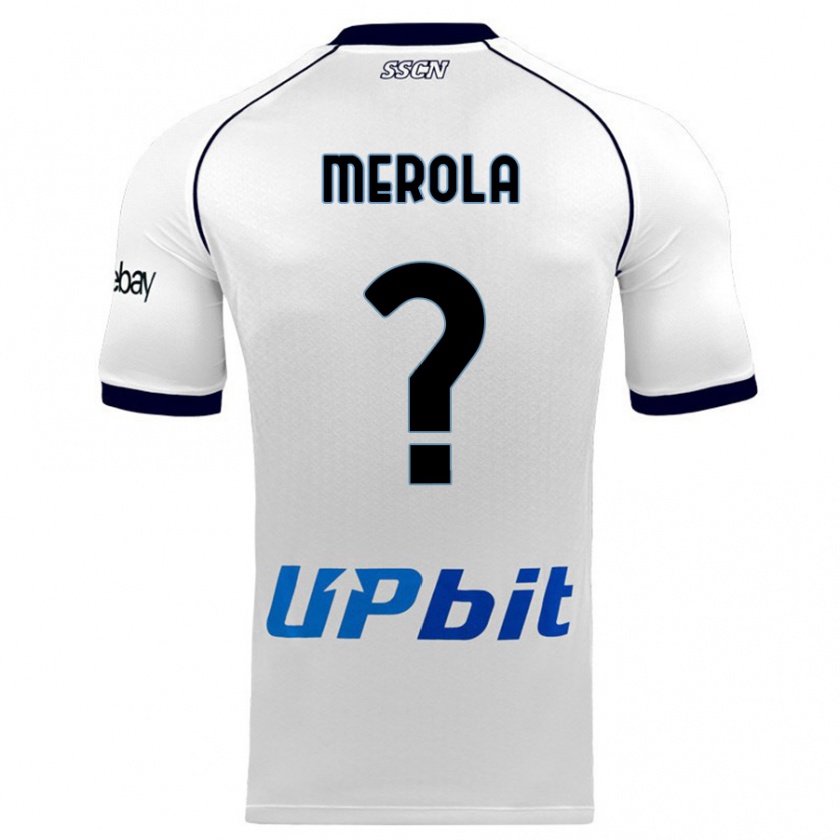 Kandiny Bambino Maglia Marco Merola #0 Bianco Kit Gara Away 2023/24 Maglietta