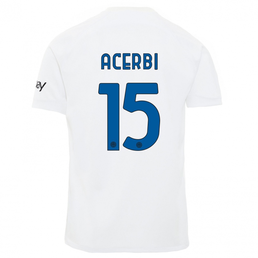 Kandiny Kinder Francesco Acerbi #15 Weiß Auswärtstrikot Trikot 2023/24 T-Shirt Österreich