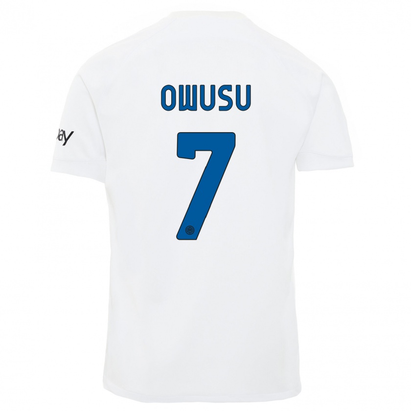 Kandiny Kinder Enoch Owusu #7 Weiß Auswärtstrikot Trikot 2023/24 T-Shirt Österreich