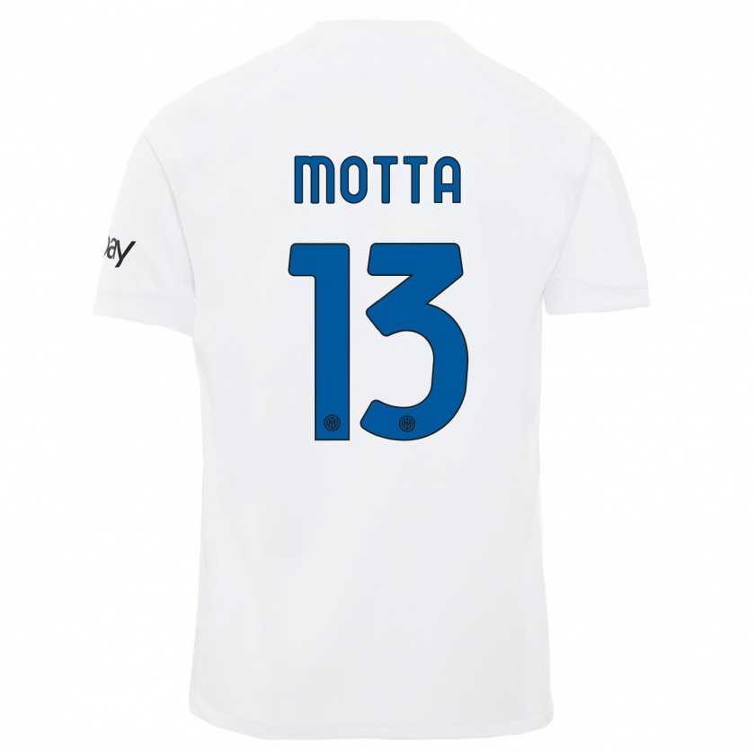 Kandiny Kinder Matteo Motta #13 Weiß Auswärtstrikot Trikot 2023/24 T-Shirt Österreich