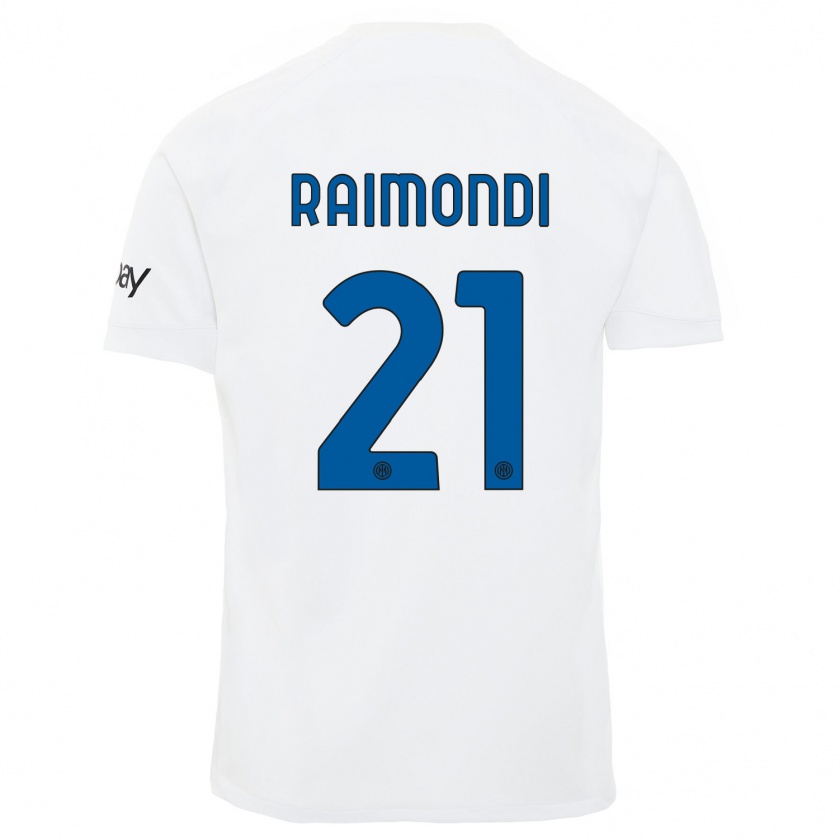 Kandiny Bambino Maglia Paolo Raimondi #21 Bianco Kit Gara Away 2023/24 Maglietta