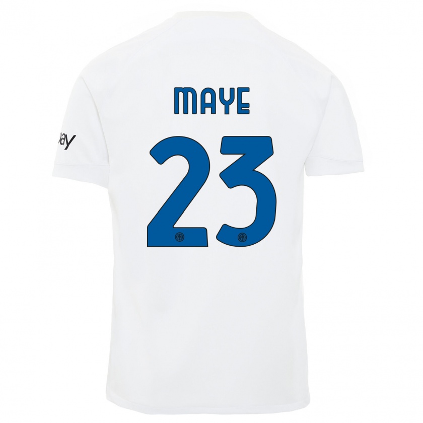 Kandiny Niño Camiseta Yvan Maye #23 Blanco 2ª Equipación 2023/24 La Camisa