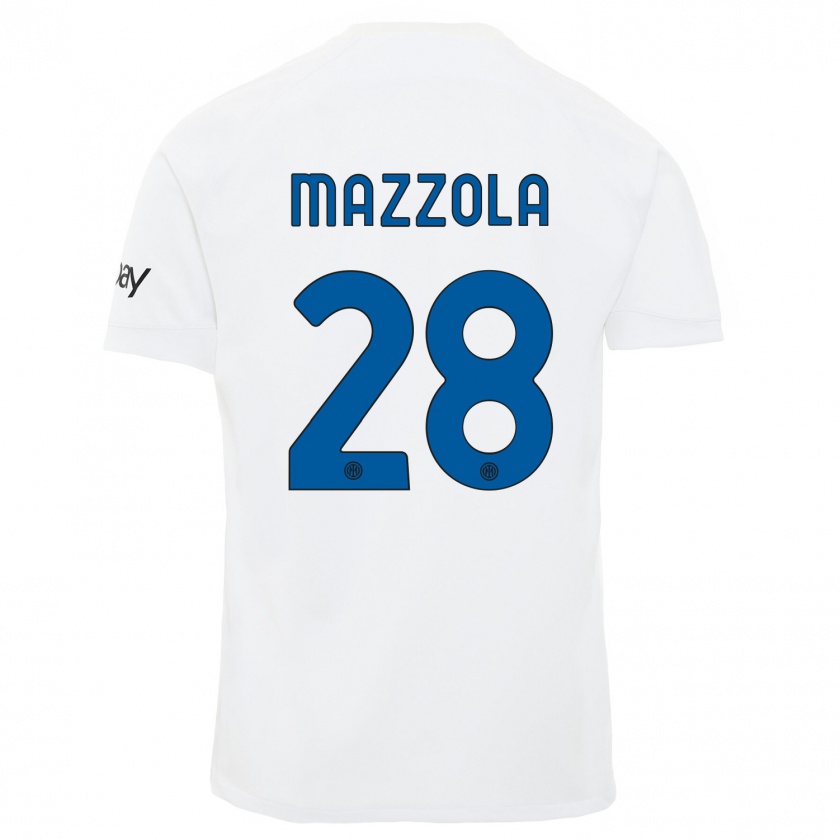 Kandiny Bambino Maglia Giuseppe Mazzola #28 Bianco Kit Gara Away 2023/24 Maglietta