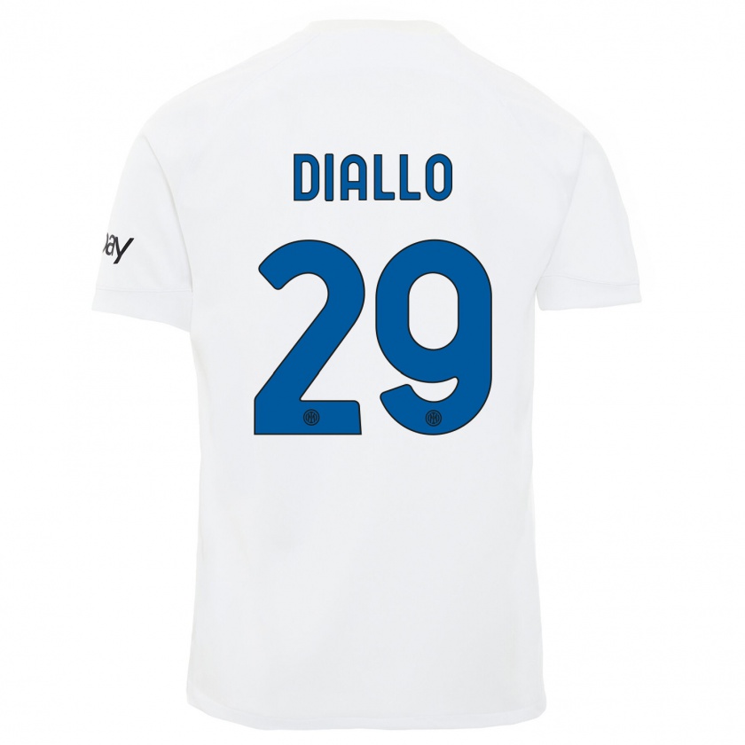 Kandiny Bambino Maglia Oumar Diallo #29 Bianco Kit Gara Away 2023/24 Maglietta