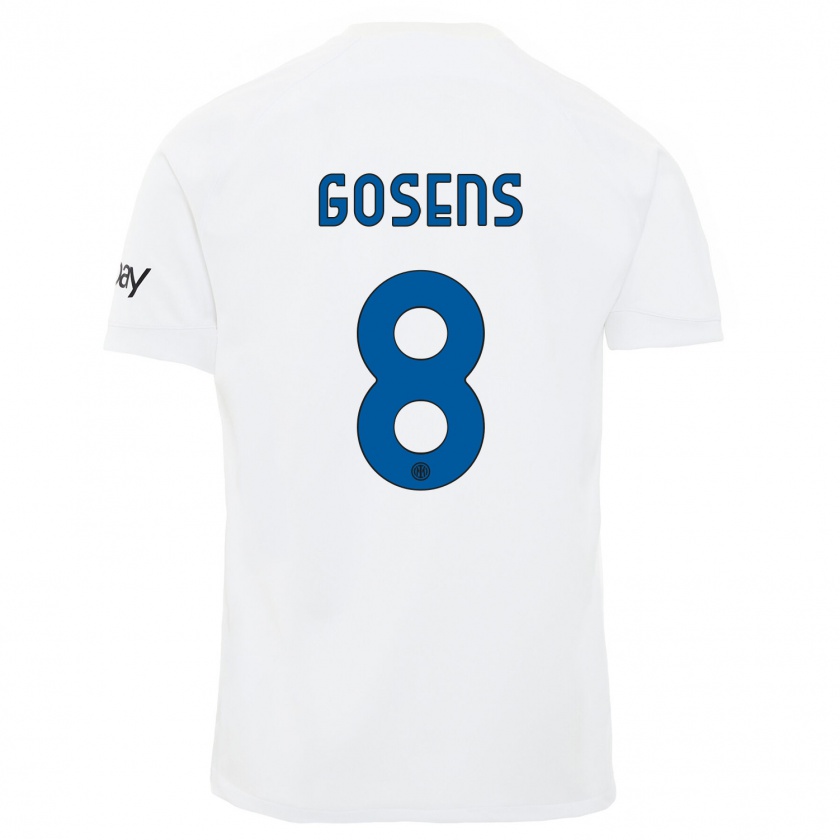 Kandiny Bambino Maglia Robin Gosens #8 Bianco Kit Gara Away 2023/24 Maglietta