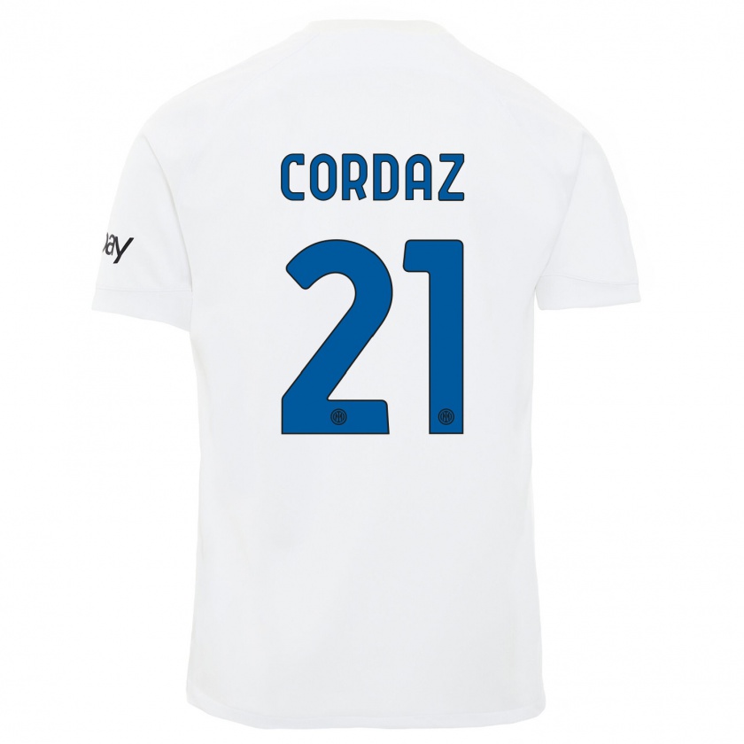 Kandiny Kinder Alex Cordaz #21 Weiß Auswärtstrikot Trikot 2023/24 T-Shirt Österreich