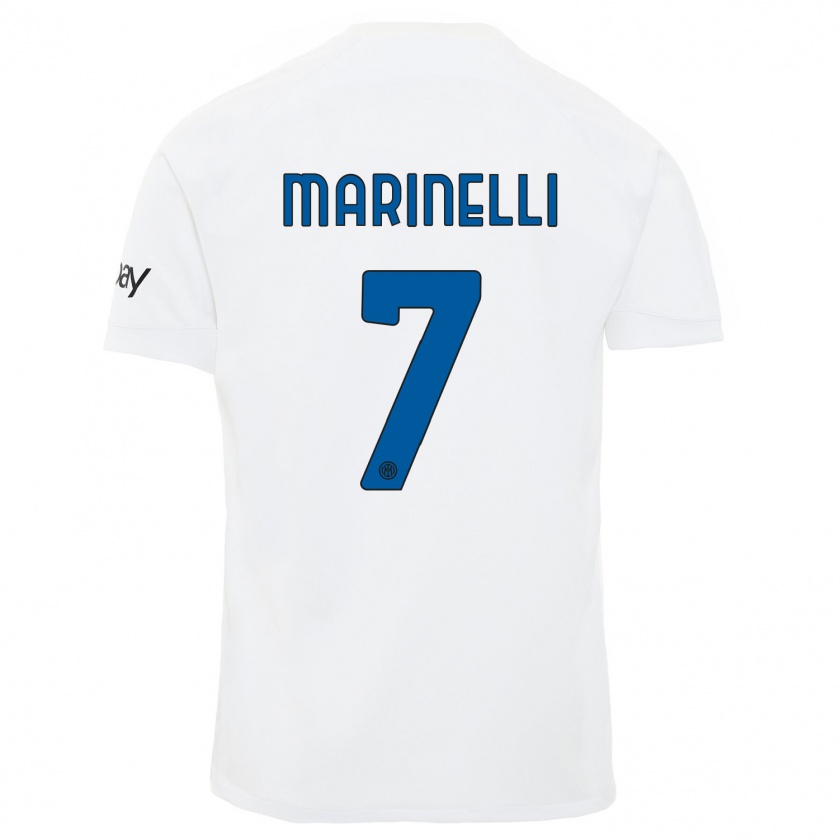 Kandiny Niño Camiseta Gloria Marinelli #7 Blanco 2ª Equipación 2023/24 La Camisa