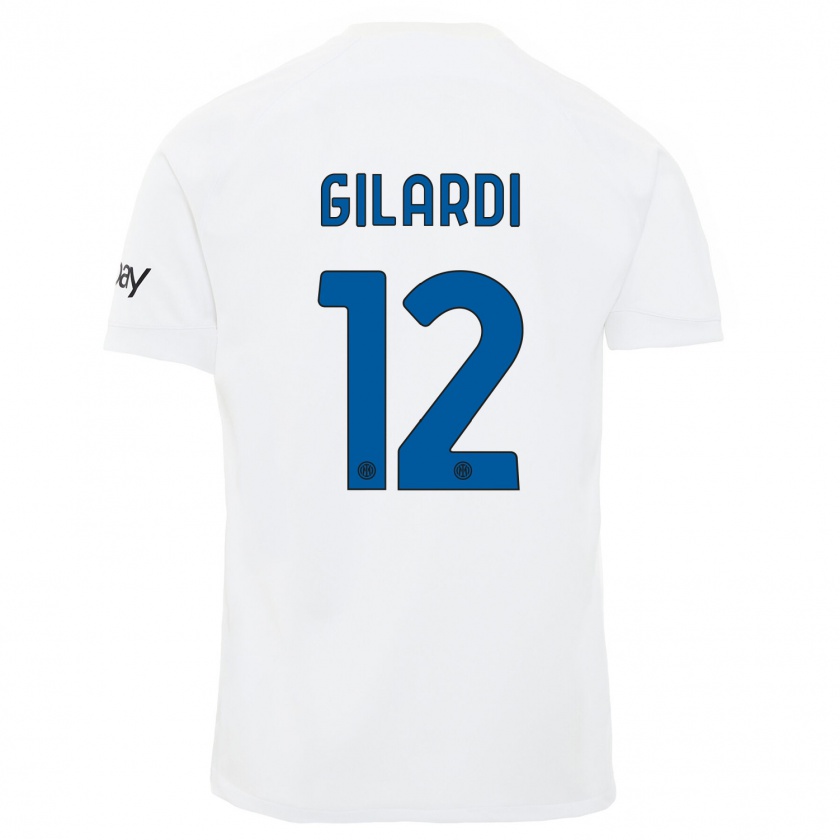 Kandiny Niño Camiseta Astrid Gilardi #12 Blanco 2ª Equipación 2023/24 La Camisa