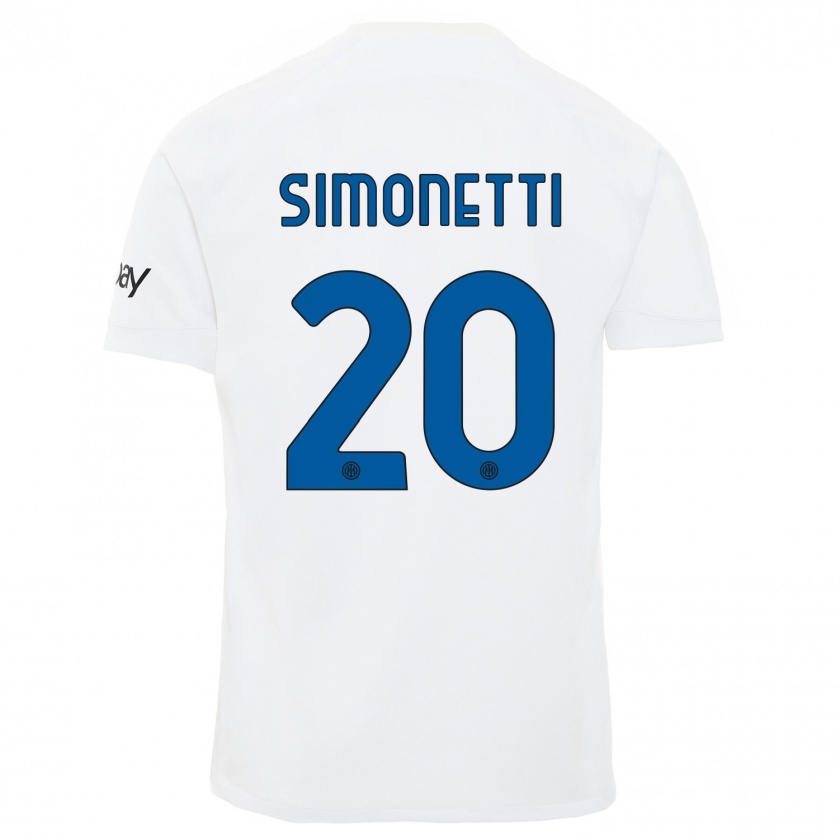 Kandiny Kinderen Flaminia Simonetti #20 Wit Uitshirt Uittenue 2023/24 T-Shirt België