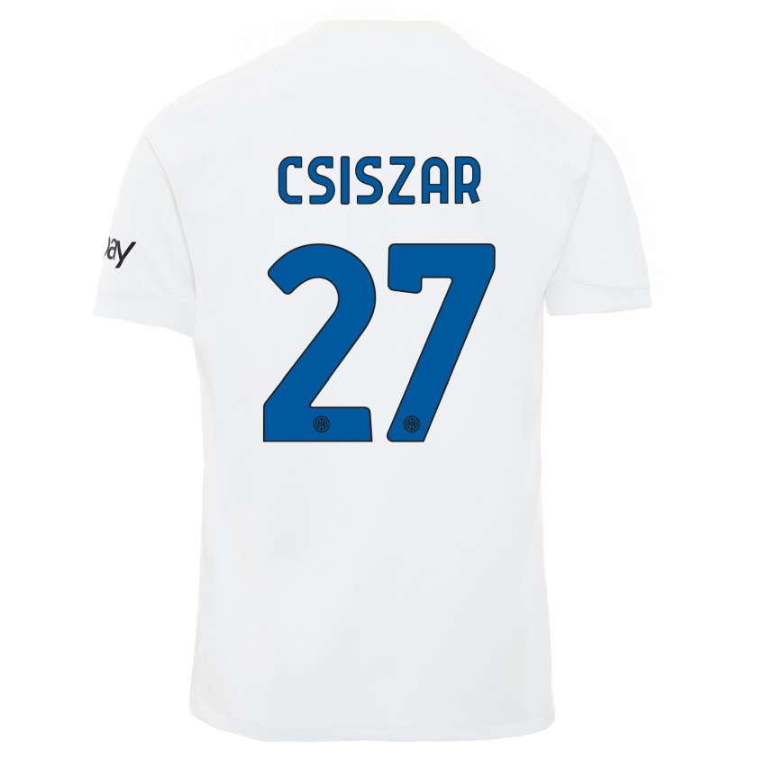 Kandiny Bambino Maglia Henrietta Csiszar #27 Bianco Kit Gara Away 2023/24 Maglietta