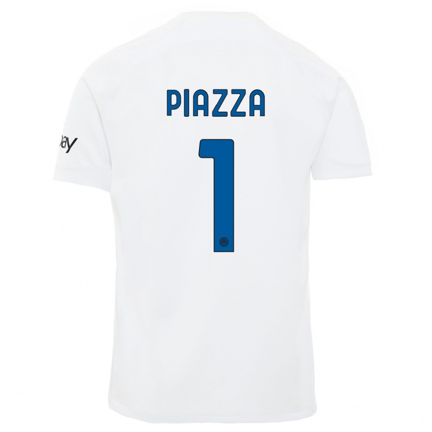 Kandiny Bambino Maglia Alessia Piazza #1 Bianco Kit Gara Away 2023/24 Maglietta