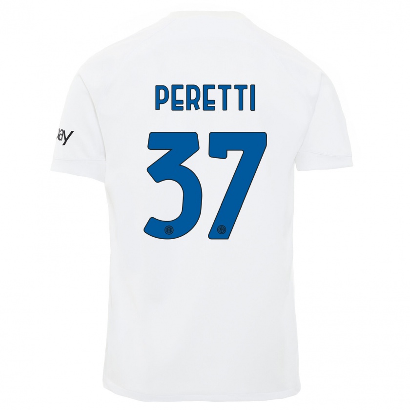 Kandiny Kinderen Lorenzo Peretti #37 Wit Uitshirt Uittenue 2023/24 T-Shirt België