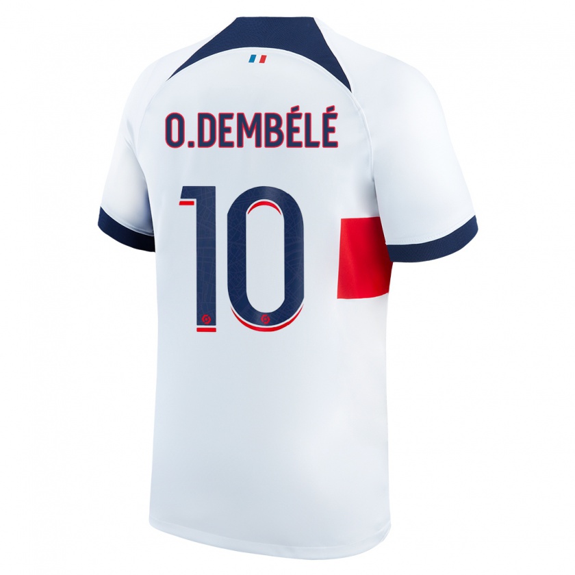 Kandiny Niño Camiseta Ousmane Dembélé #10 Blanco 2ª Equipación 2023/24 La Camisa México