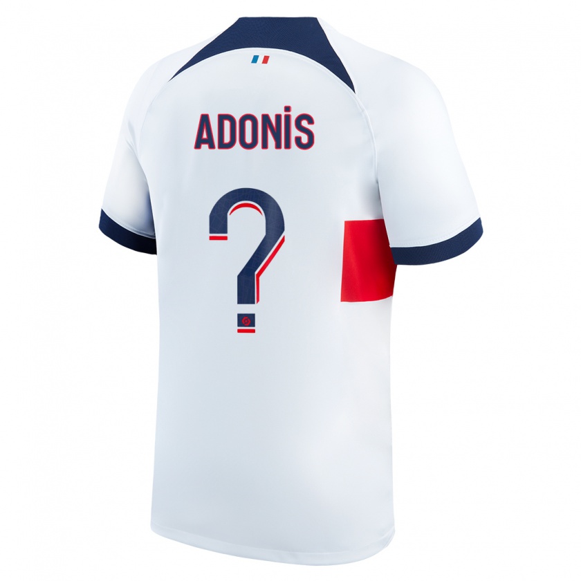 Kandiny Bambino Maglia Erwan Adonis #0 Bianco Kit Gara Away 2023/24 Maglietta