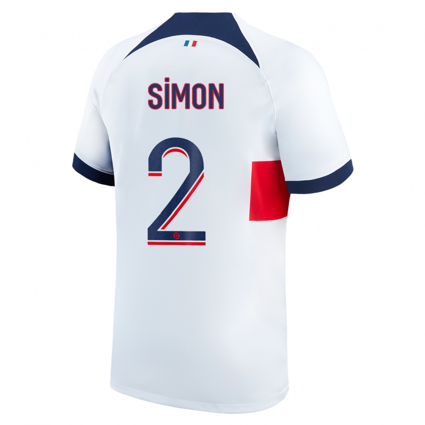 Kandiny Bambino Maglia Benedicte Simon #2 Bianco Kit Gara Away 2023/24 Maglietta