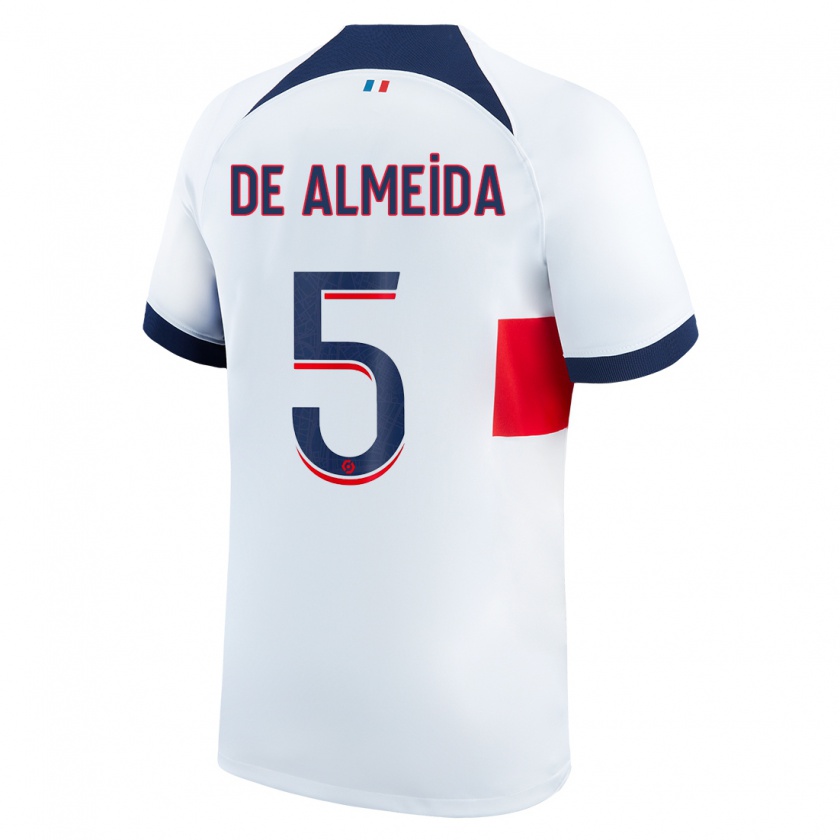 Kandiny Bambino Maglia Elisa De Almeida #5 Bianco Kit Gara Away 2023/24 Maglietta