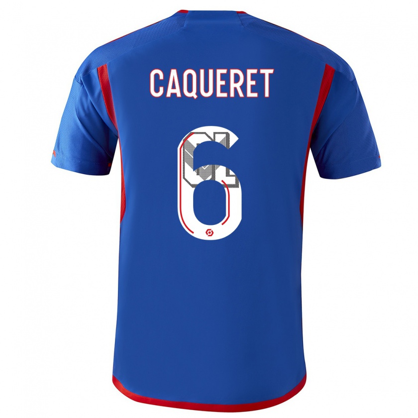 Kandiny Kinder Maxence Caqueret #6 Blau Rot Auswärtstrikot Trikot 2023/24 T-Shirt Österreich