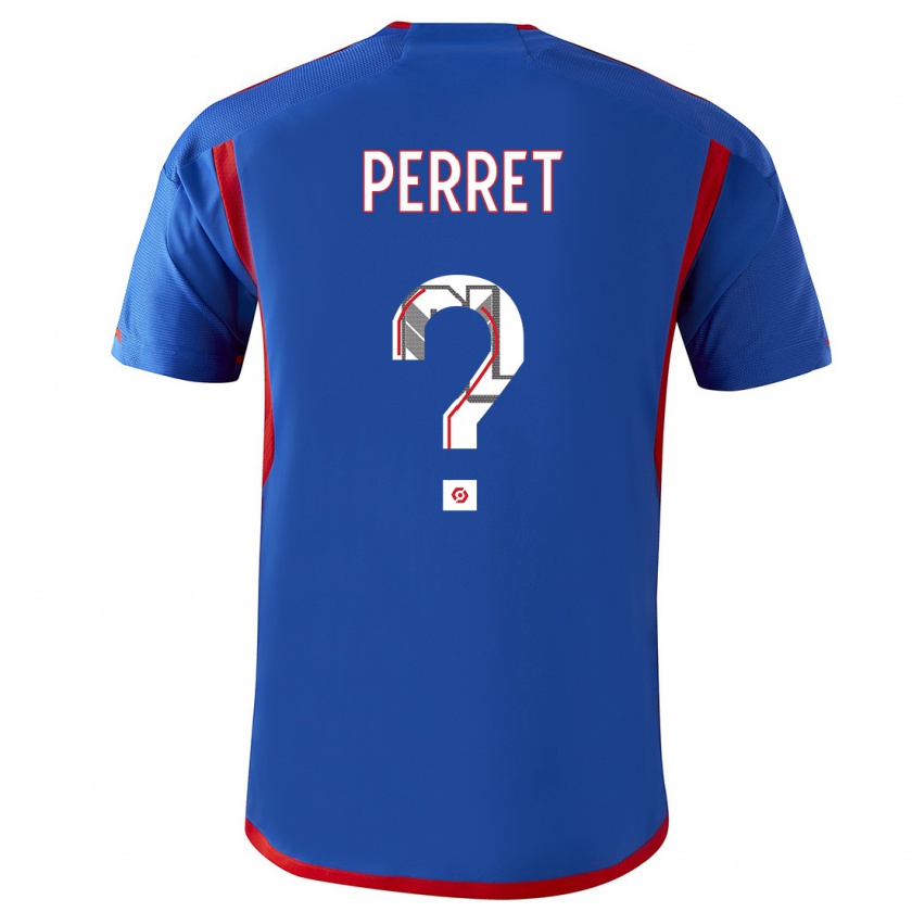 Kandiny Kinder Romain Perret #0 Blau Rot Auswärtstrikot Trikot 2023/24 T-Shirt Österreich