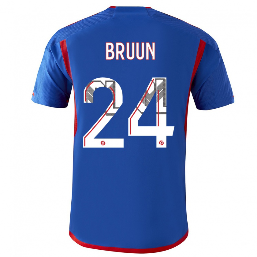 Kandiny Kinder Signe Bruun #24 Blau Rot Auswärtstrikot Trikot 2023/24 T-Shirt Österreich